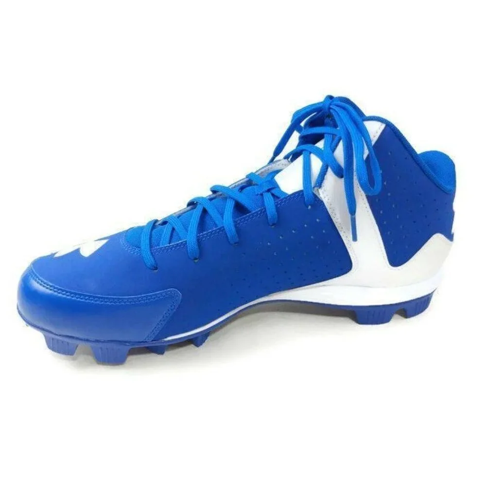 Under‎ Armour Baseball Cleats Mens 15 Leadoff Mid RM Blue White New